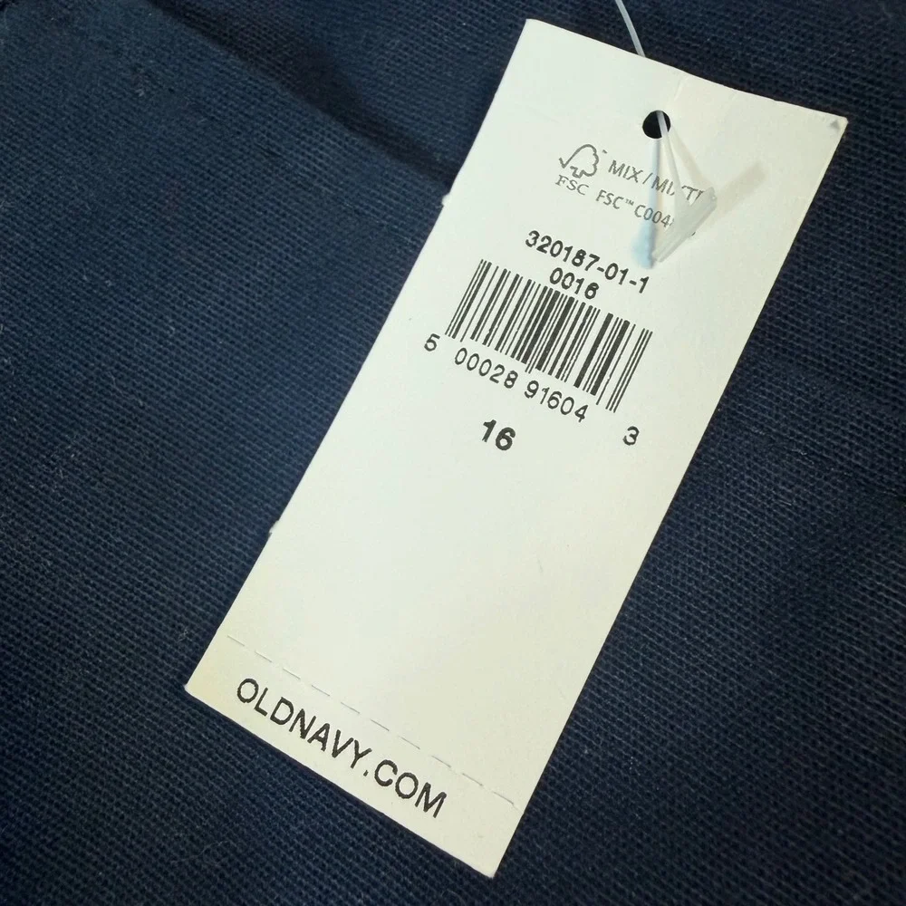 New Old Navy Boys Chino Shorts Navy Blue Uniform Stretch Size 16 320187-01-1